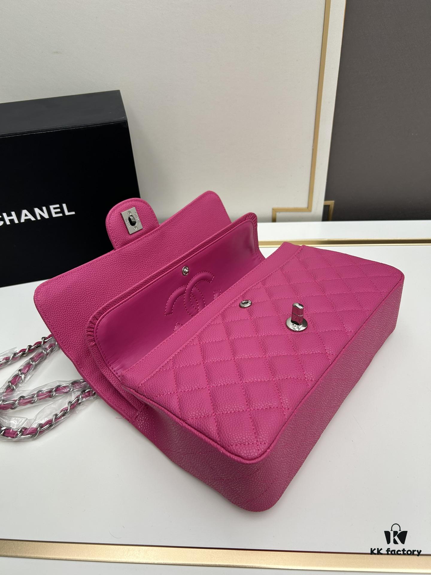 69304f60f09edb6de4c4ea13 Chanel Classic CF1112 Calfskin Grain Texture Handbag with Electroplated Hardware