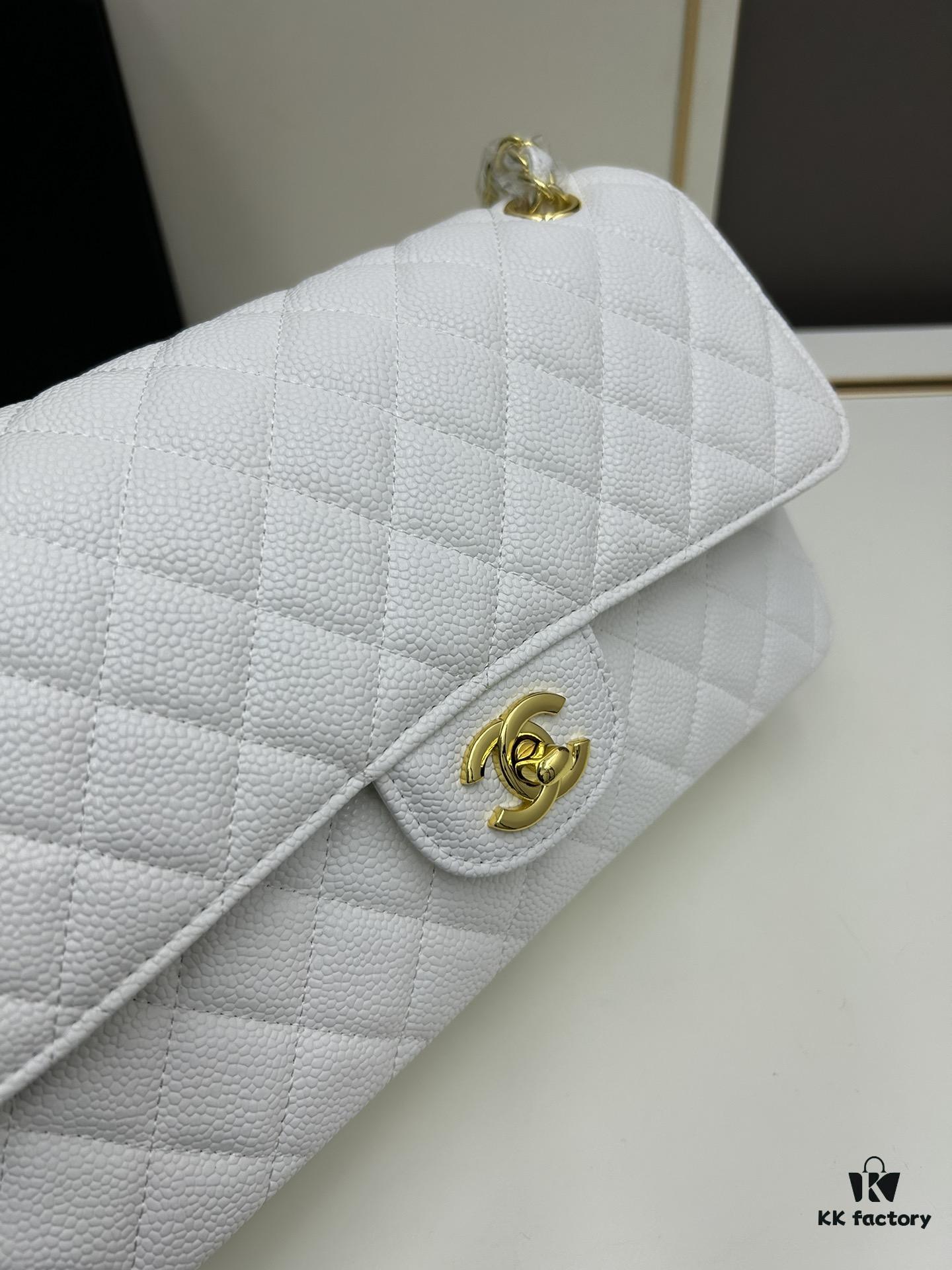 69304f63f09edb6de4c4ea17 Chanel Classic CF1112 Calfskin Grain Texture, Electroplated Hardware with Special Glazing Treatment for Long-Lasting Color Retention, Genuine Leather Gold Buckle