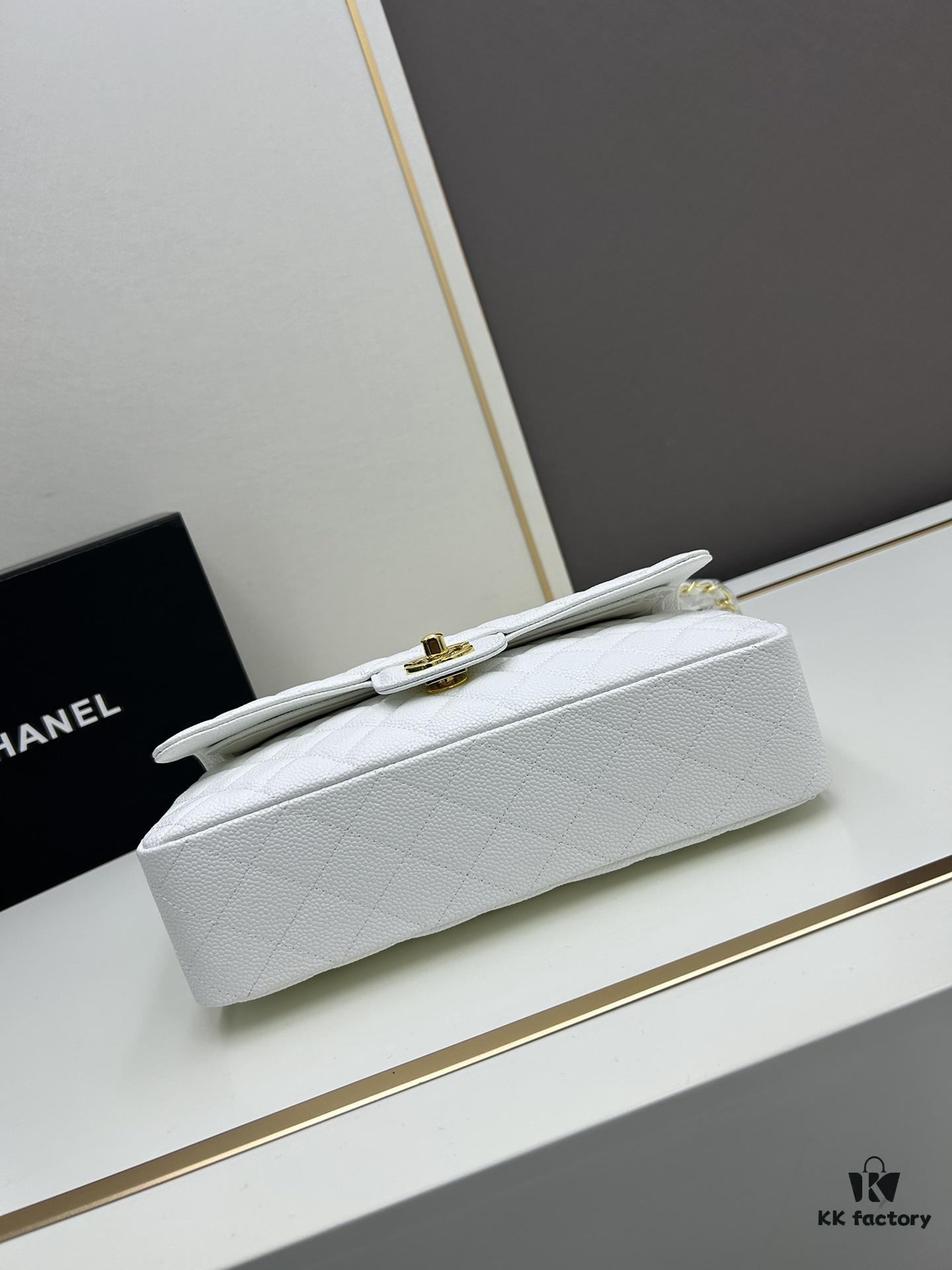 69304f65f09edb6de4c4ea18 Chanel Classic CF1112 Calfskin Grain Texture, Electroplated Hardware with Special Glazing Treatment for Long-Lasting Color Retention, Genuine Leather Gold Buckle