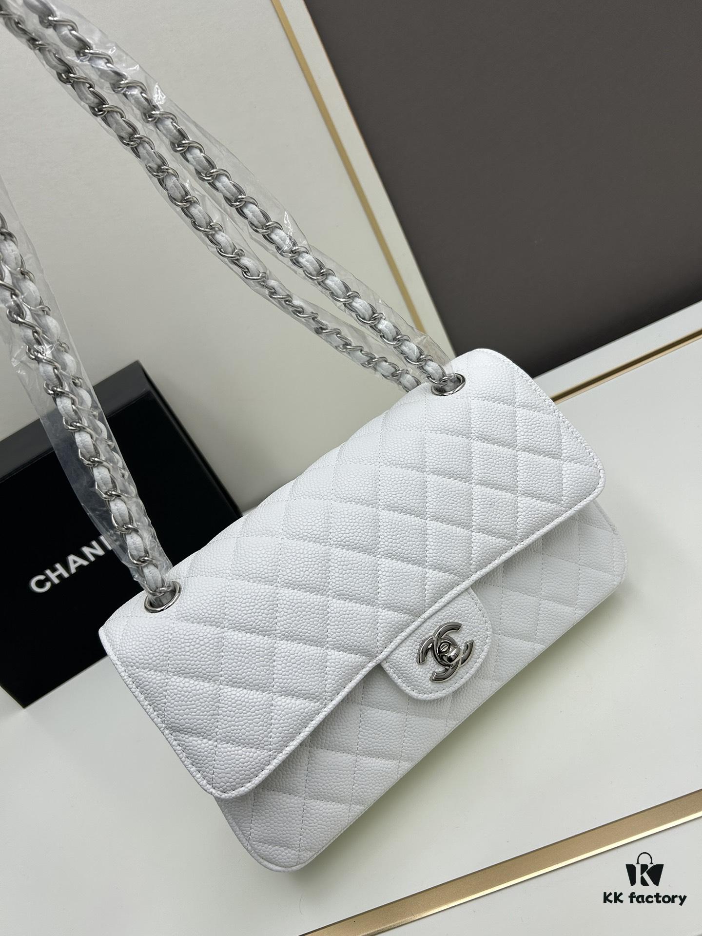 69304f8bf09edb6de4c4ea40 Chanel Classic CF1112 Calfskin Grain Texture Handbag with Electroplated Hardware