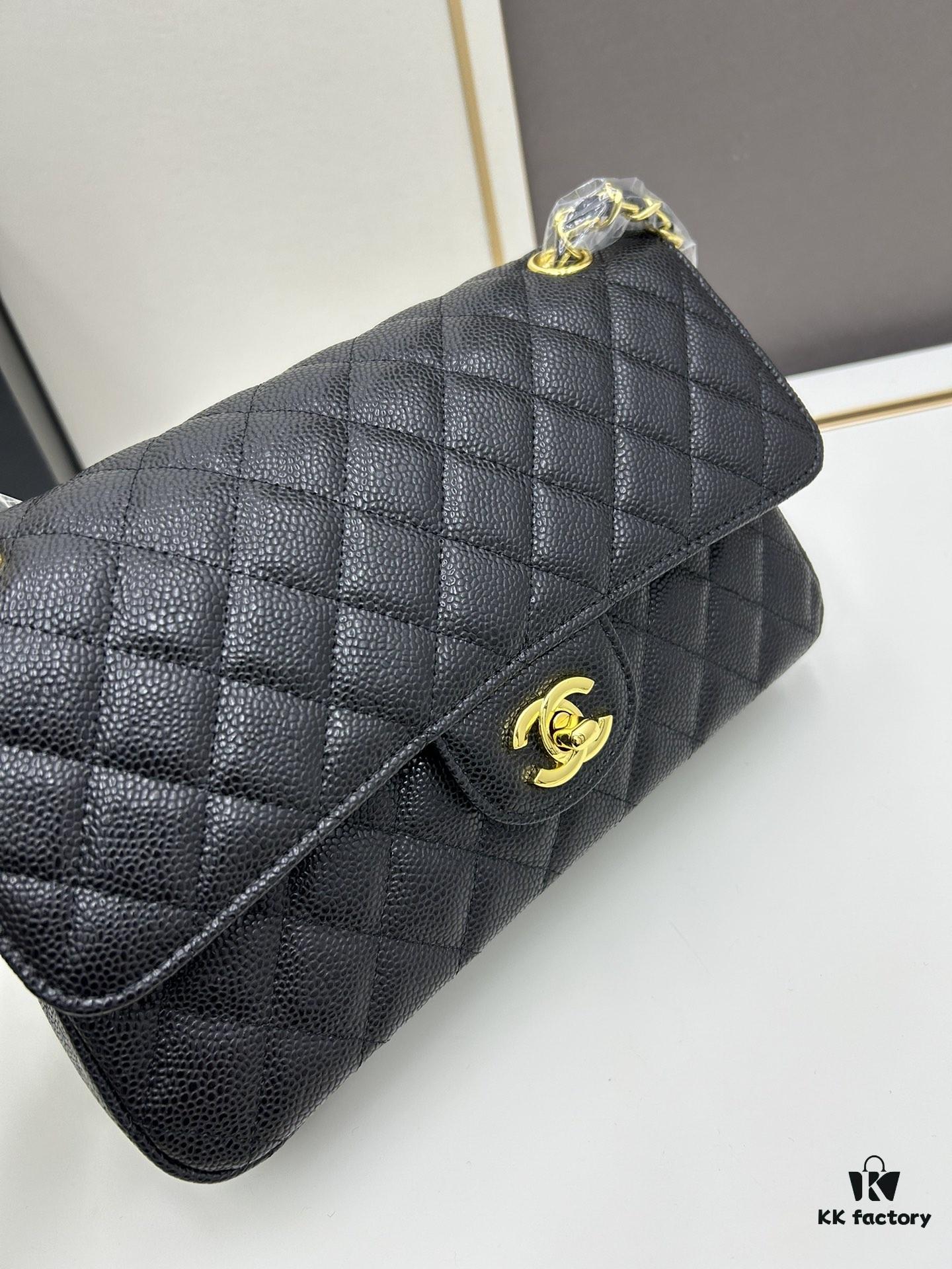 69304f91f09edb6de4c4ea48 Chanel Classic CF1112 Calfskin Quilted Texture with Electroplated Hardware, Special Glaze-Treated for Long-Lasting Color Retention