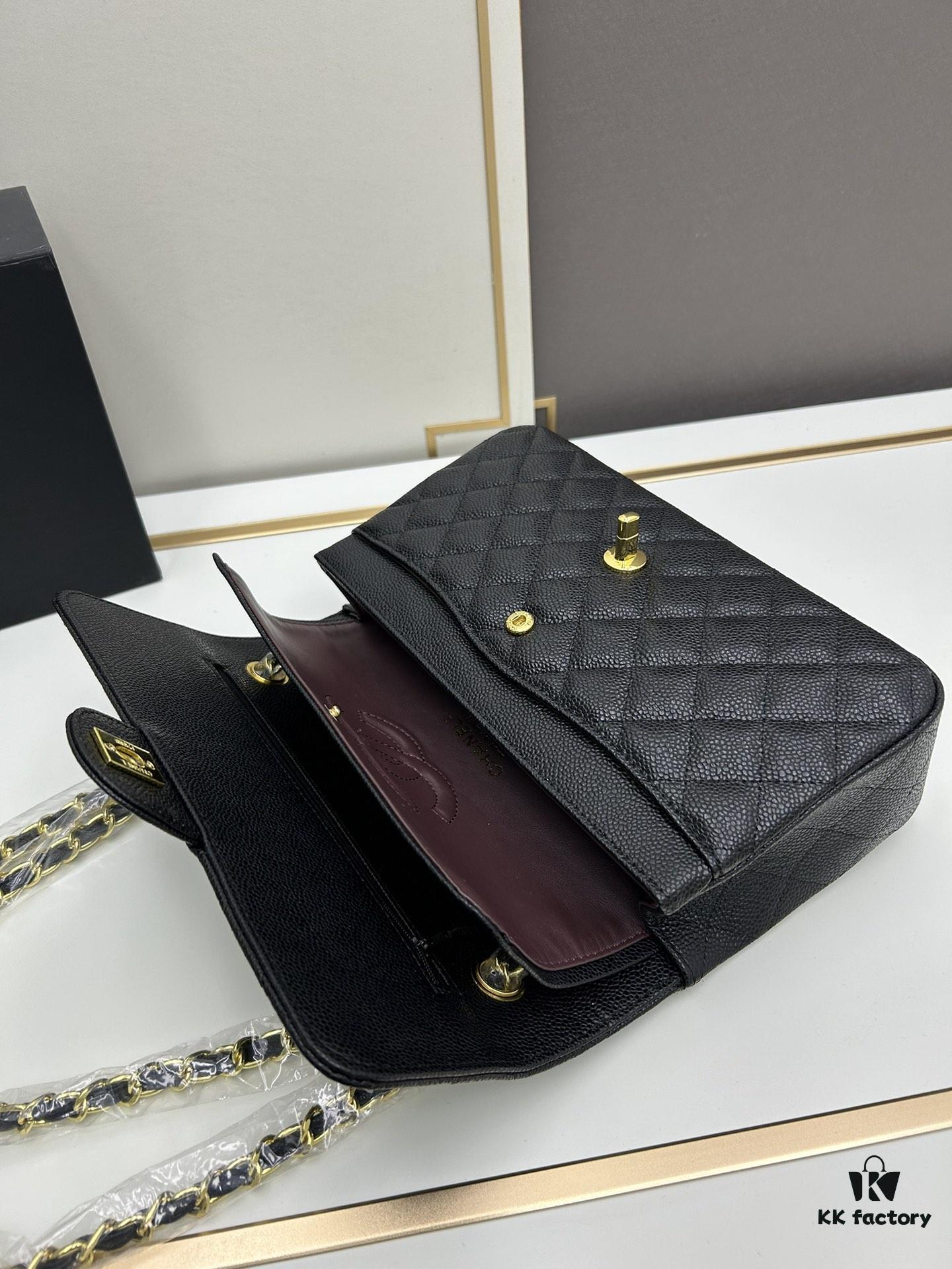 69304f93f09edb6de4c4ea4b Chanel Classic CF1112 Calfskin Quilted Texture with Electroplated Hardware, Special Glaze-Treated for Long-Lasting Color Retention