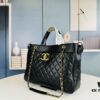 69304f99f09edb6de4c4ea56 New Arrival Chanel Black and Gold 2-Way Vertical Tote