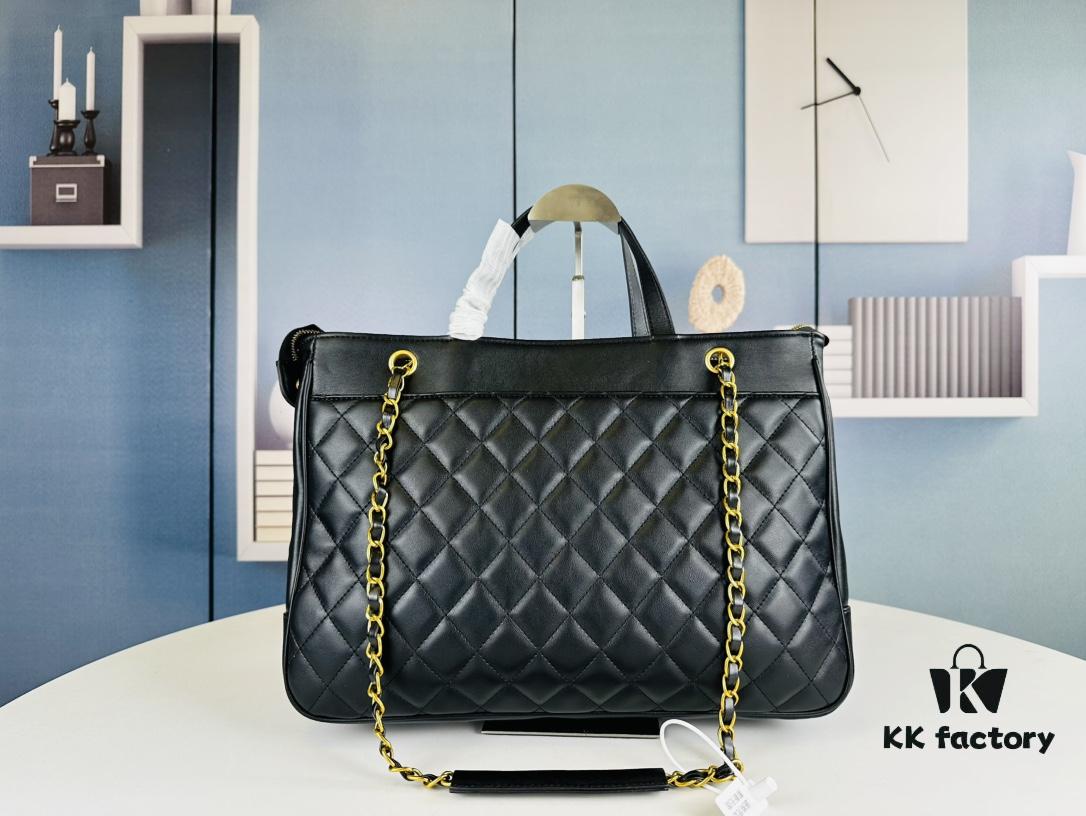 69304f9af09edb6de4c4ea59 New Arrival Chanel Black and Gold 2-Way Vertical Tote