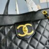 69304f9bf09edb6de4c4ea5b New Arrival Chanel Black and Gold 2-Way Vertical Tote