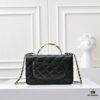 69304fb9f09edb6de4c4ea7f CHANEL 2024 Fall/Winter New Arrival Genuine Lambskin WOC with Metal Rhinestone Handle, Stylish and Elegant, Can Be Carried by Hand or Crossbody