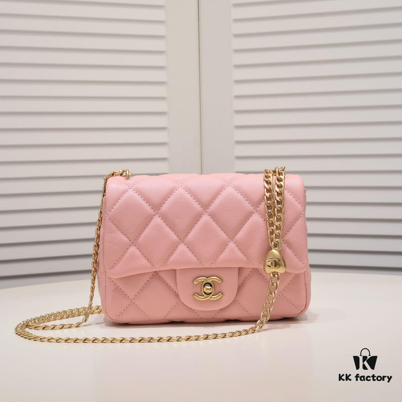 Chanel 23P New Arrival Mini Heart Ball Bag – Matte Crushed Leather with Chain Strap