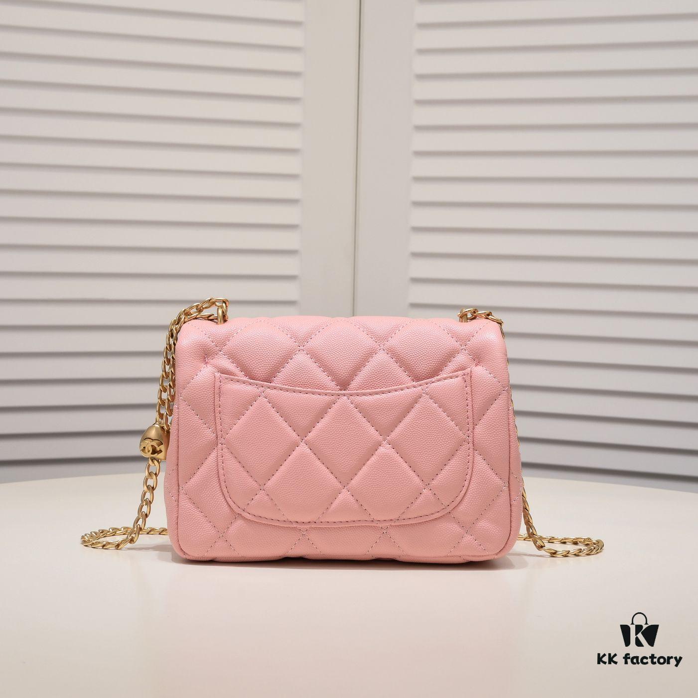 Chanel 23P New Arrival Mini Heart Ball Bag – Matte Crushed Leather with Chain Strap