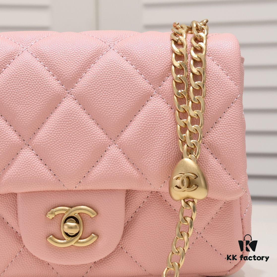 Chanel 23P New Arrival Mini Heart Ball Bag – Matte Crushed Leather with Chain Strap