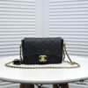 6930501cf09edb6de4c4eb11 Chanel 21K Latest Bestseller Mini Square Flap Bag - Quilted Calfskin with Gold-Tone Chain and Turn-Lock Closure