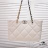69305027f09edb6de4c4eb24 Singles Day Special Price Non-Refundable Non-Exchangeable Small CHANEL 22B 19BAG Tote Black and Gold Italian First-Class GR Lambskin