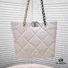 69305037f09edb6de4c4eb44 Double Eleven Special Price Non-Refundable Non-Exchangeable Small CHANEL 22B 19BAG Tote Black and Gold Italian First-Class GR Lambskin