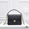 Medium 👑 CHANEL 24K Fall/Winter New Arrival Caviar Leather Handbag with Unique Texture – Detachable Strap for Crossbody or Handheld Wear