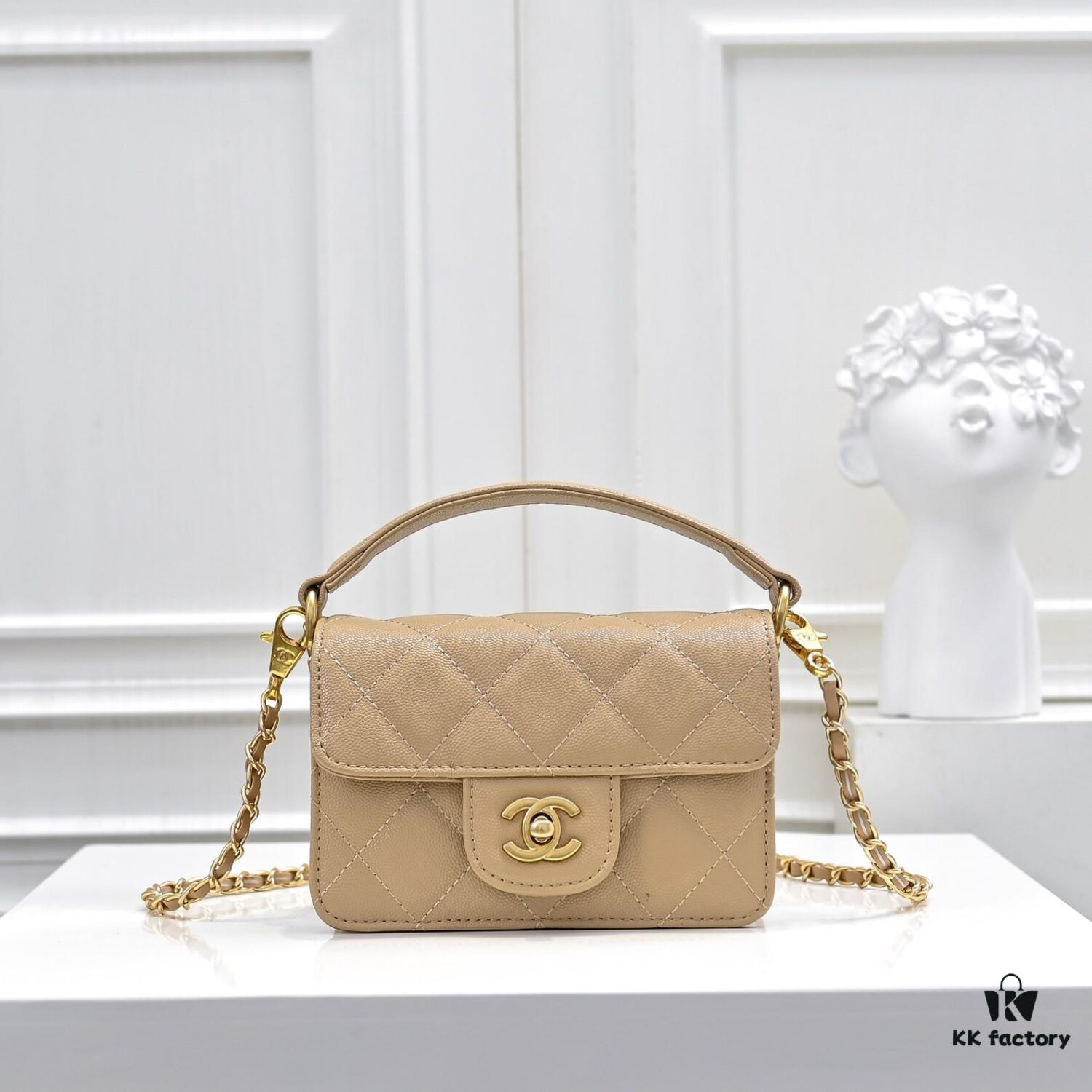 6930507af09edb6de4c4eb9a Mini Chanel 24K Autumn-Winter New Arrival Caviar Leather Bag with Unique Texture, Detachable Strap for Handheld or Crossbody Wear