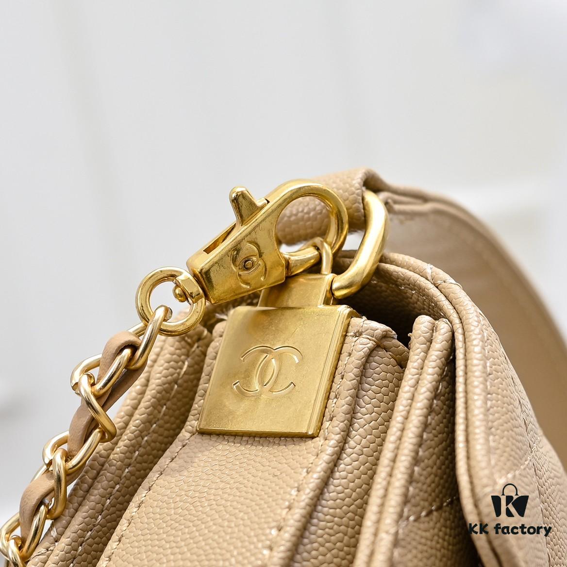 6930507bf09edb6de4c4eb9c Mini Chanel 24K Autumn-Winter New Arrival Caviar Leather Bag with Unique Texture, Detachable Strap for Handheld or Crossbody Wear