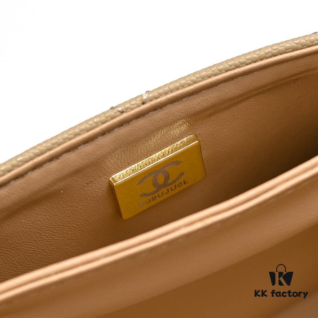 6930507df09edb6de4c4eb9f Mini Chanel 24K Autumn-Winter New Arrival Caviar Leather Bag with Unique Texture, Detachable Strap for Handheld or Crossbody Wear
