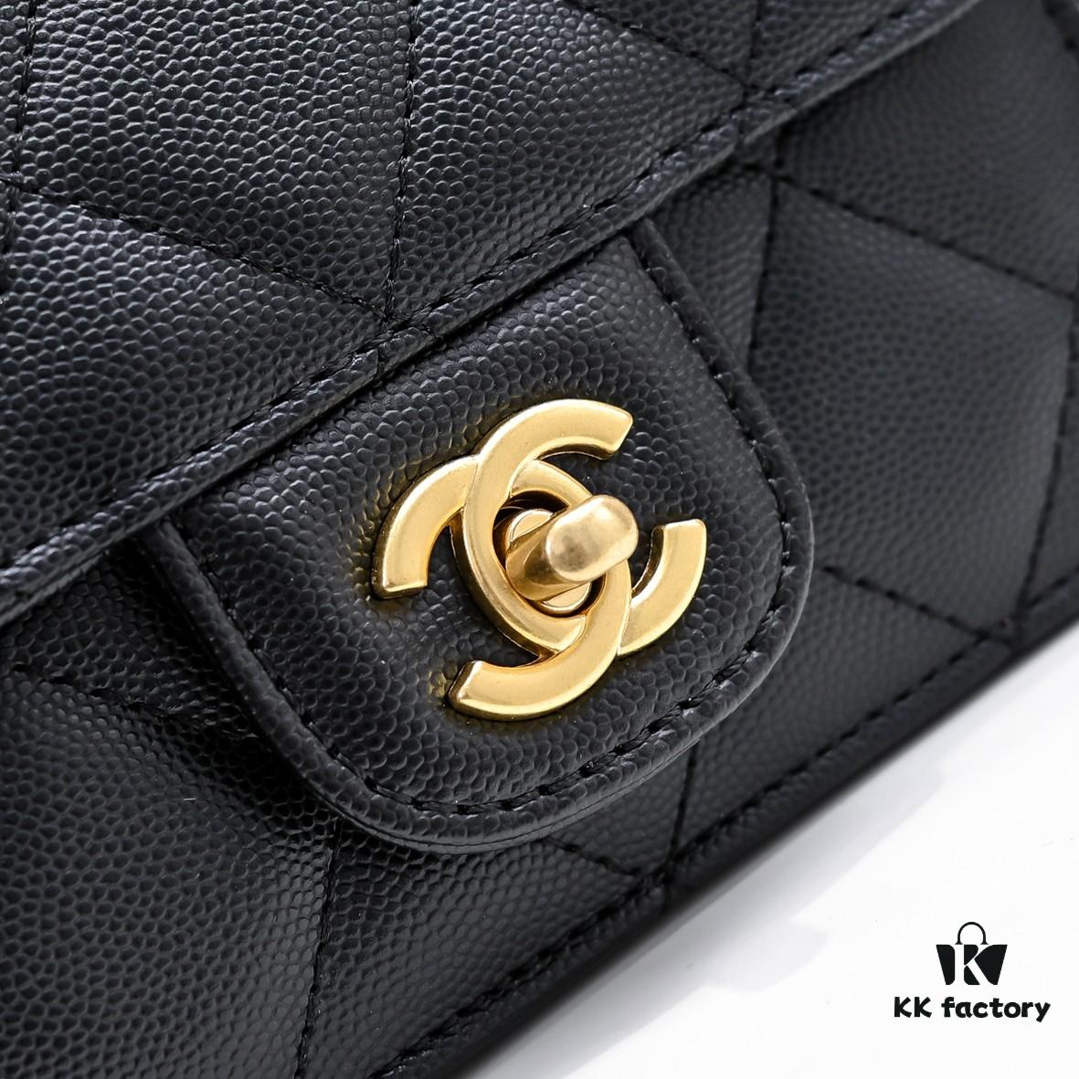 69305082f09edb6de4c4eba4 Mini CHANEL 24k Fall/Winter New Arrival with Caviar Leather, Unique Texture, Convertible Handheld or Crossbody, Detachable Strap