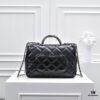 69305088f09edb6de4c4eba9 Large Size 👑 Chanel 24B New Collection Top-Grain Oil-Waxed Leather Handbag with Braided Metal Chain Handle
