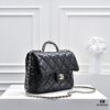 693050a8f09edb6de4c4ebc7 Large Size 👑 Chanel 24B New Collection Top-Grain Oil-Waxed Leather Handbag with Braided Metal Chain Handle