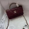 69305126f09edb6de4c4ec94 Chanel 24B New Collection WOC. Top-grain waxed leather with a braided 'twisted rope' metal chain handle, composed of three separate chains forming an integrated fixed handle. Compact size: 17x10cm, Model: 1211