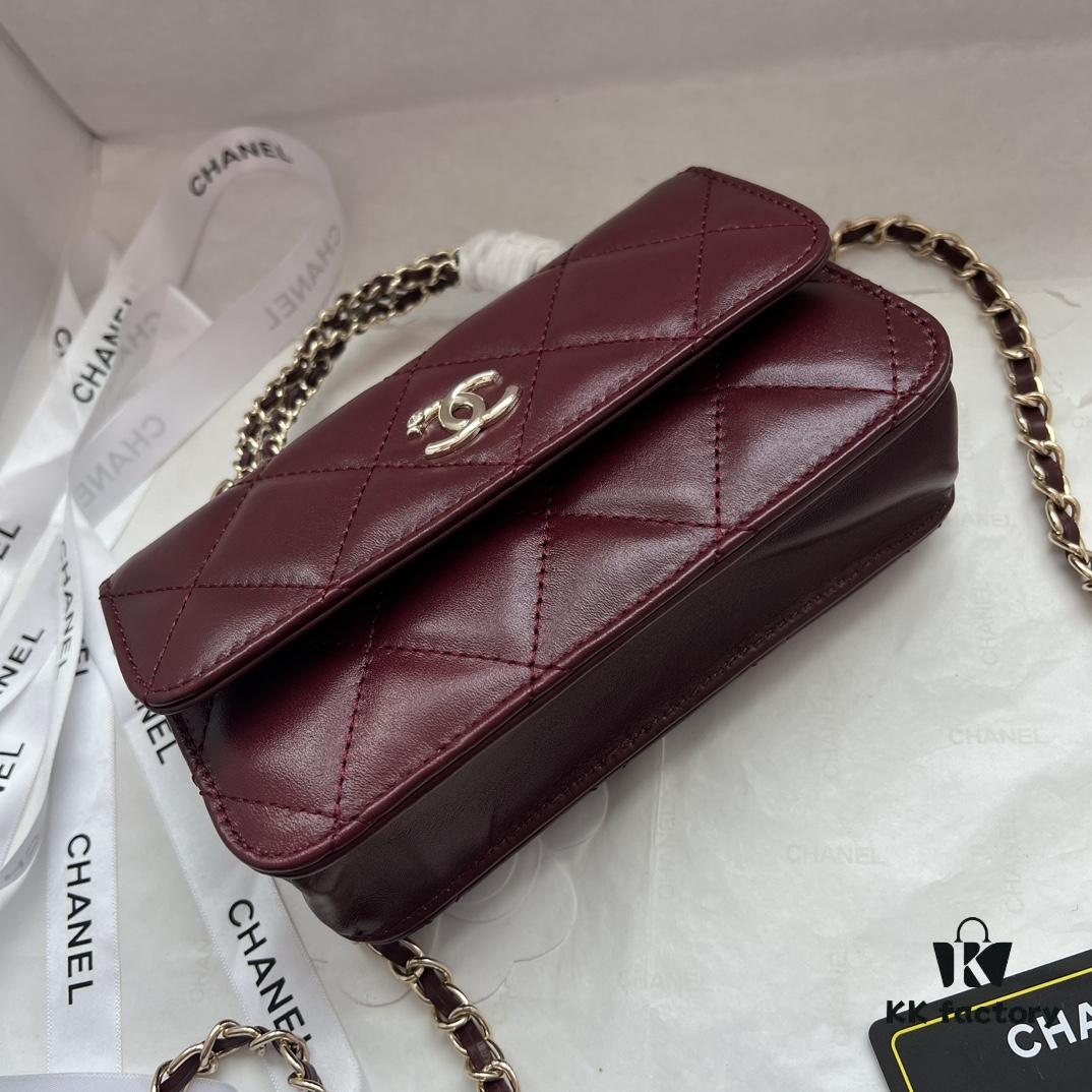 69305127f09edb6de4c4ec96 Chanel 24B New Collection WOC. Top-grain waxed leather with a braided 'twisted rope' metal chain handle, composed of three separate chains forming an integrated fixed handle. Compact size: 17x10cm, Model: 1211
