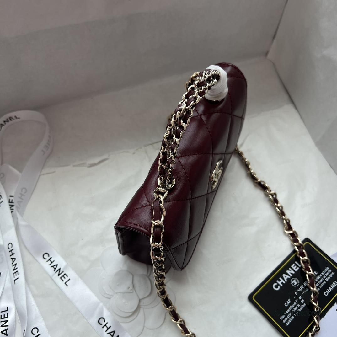 69305128f09edb6de4c4ec97 Chanel 24B New Collection WOC. Top-grain waxed leather with a braided 'twisted rope' metal chain handle, composed of three separate chains forming an integrated fixed handle. Compact size: 17x10cm, Model: 1211