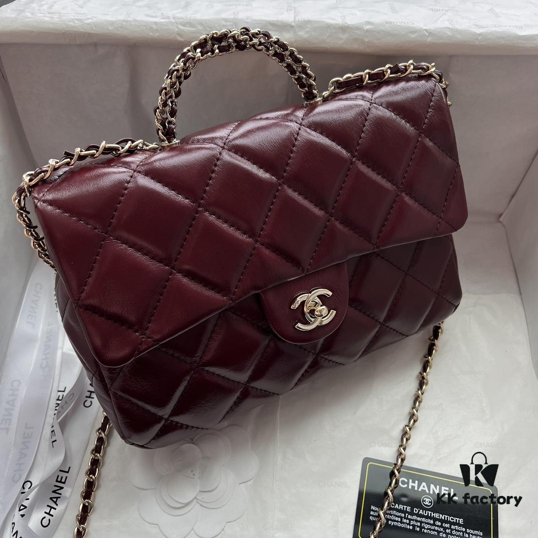 69305136f09edb6de4c4eca3 Chanel 24B New Collection Top-Grain Oil-Waxed Leather Bag with Braided Metal Chain Handle