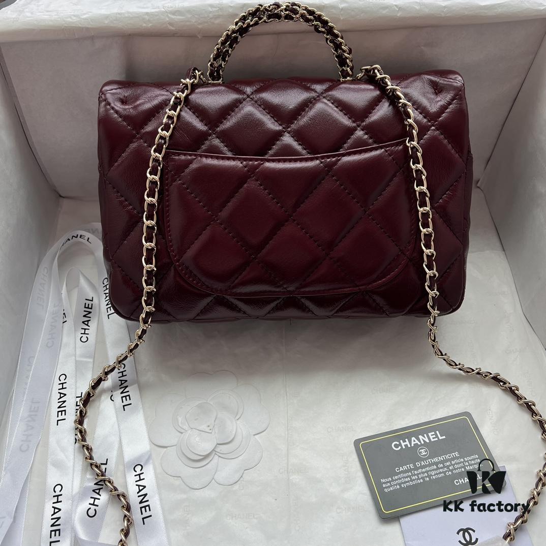 6930513cf09edb6de4c4eca6 Chanel 24B New Collection Top-Grain Oil-Waxed Leather Bag with Braided Metal Chain Handle