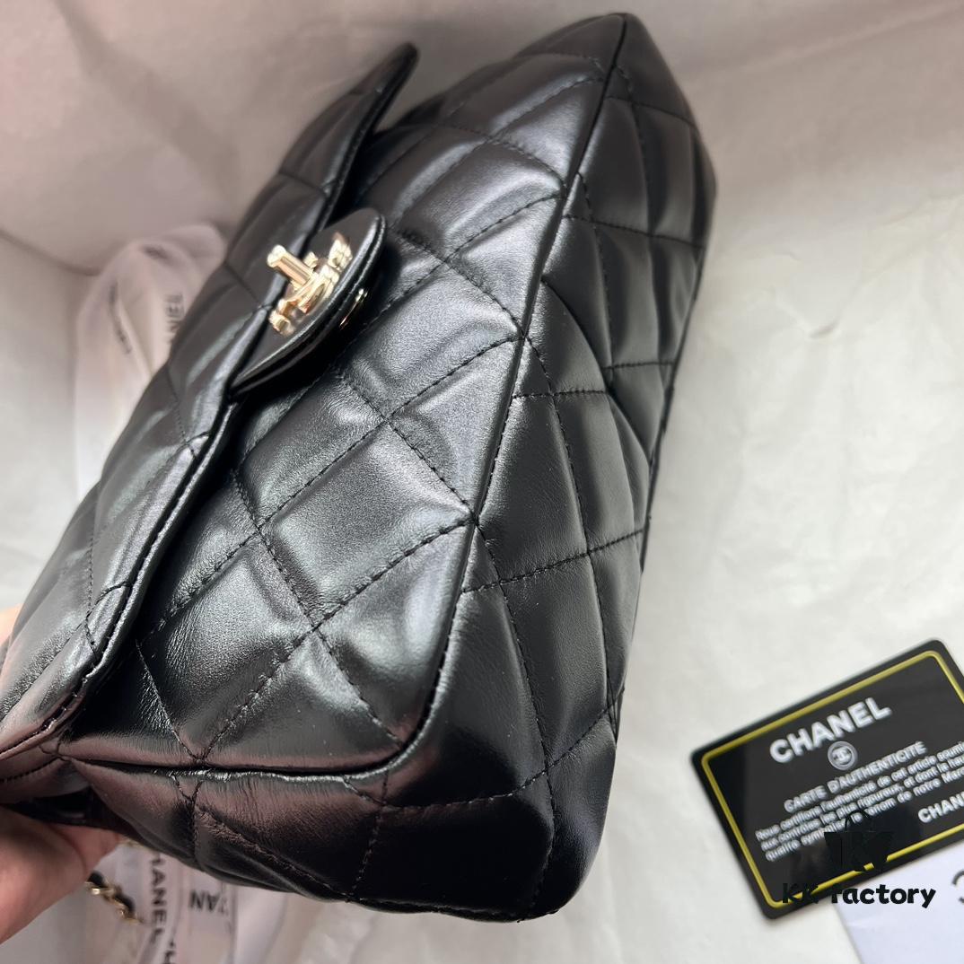 69305144f09edb6de4c4ecac Chanel 24B New Collection Top-Grain Oil-Waxed Leather Bag with Braided Metal Chain Handle