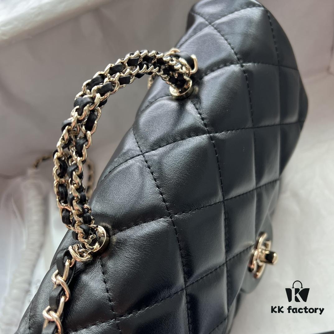 69305146f09edb6de4c4ecaf Chanel 24B New Collection Top-Grain Oil-Waxed Leather Bag with Braided Metal Chain Handle