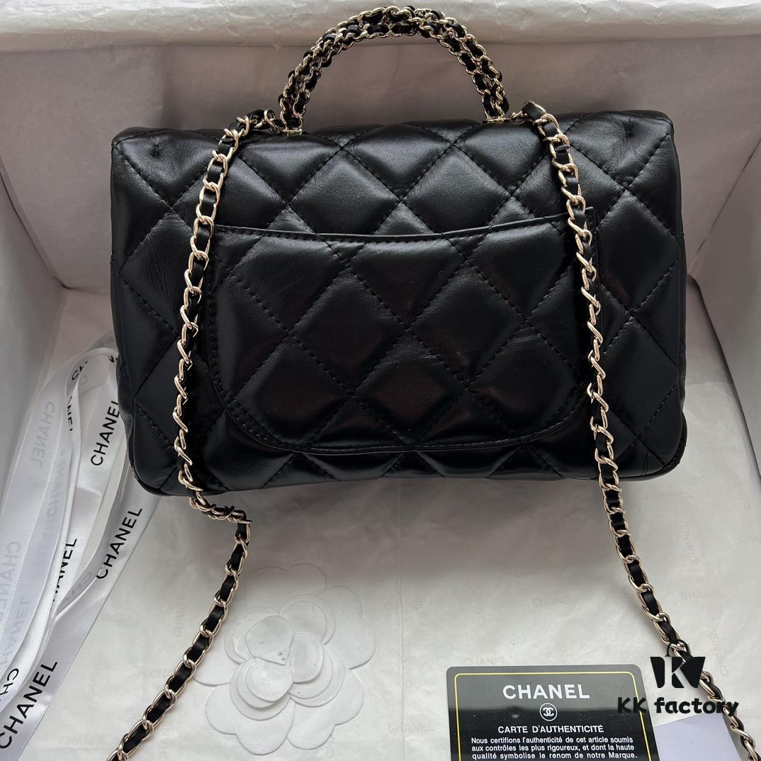 69305149f09edb6de4c4ecb1 Chanel 24B New Collection Top-Grain Oil-Waxed Leather Bag with Braided Metal Chain Handle