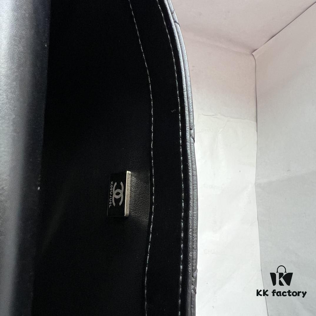 69305149f09edb6de4c4ecb2 Chanel 24B New Collection Top-Grain Oil-Waxed Leather Bag with Braided Metal Chain Handle