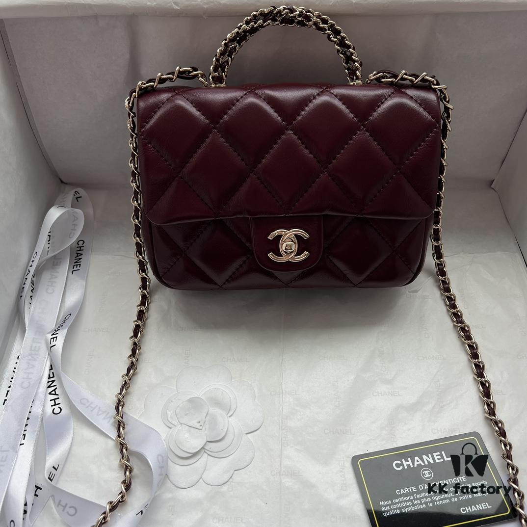 6930514af09edb6de4c4ecb3 Chanel 24B New Collection WOC, Top-Grade Wax-Cured Leather with Braided Metal Chain Handle