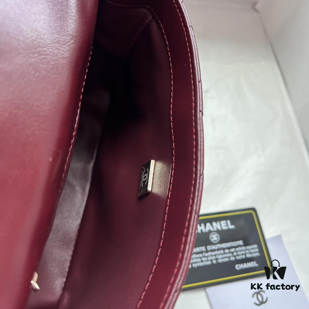 69305151f09edb6de4c4ecba Chanel 24B New Collection WOC, Top-Grade Wax-Cured Leather with Braided Metal Chain Handle