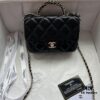 Chanel 24B New Collection WOC. Top-Grade Oil-Waxed Leather with Braided Metal Chain Handle