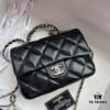 Chanel 24B New Collection WOC. Top-Grade Oil-Waxed Leather with Braided Metal Chain Handle