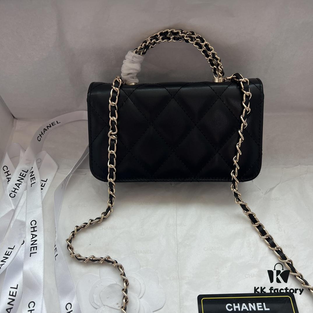 6930515af09edb6de4c4ecc4 Chanel 24B New Collection WOC. Top-grain oiled waxed leather with braided handle, combining beauty and durability. Unique 'braided' metal chain handle composed of three separate chains forming a unified fixed handle. Small size: 17x10cm. Model number: 1211