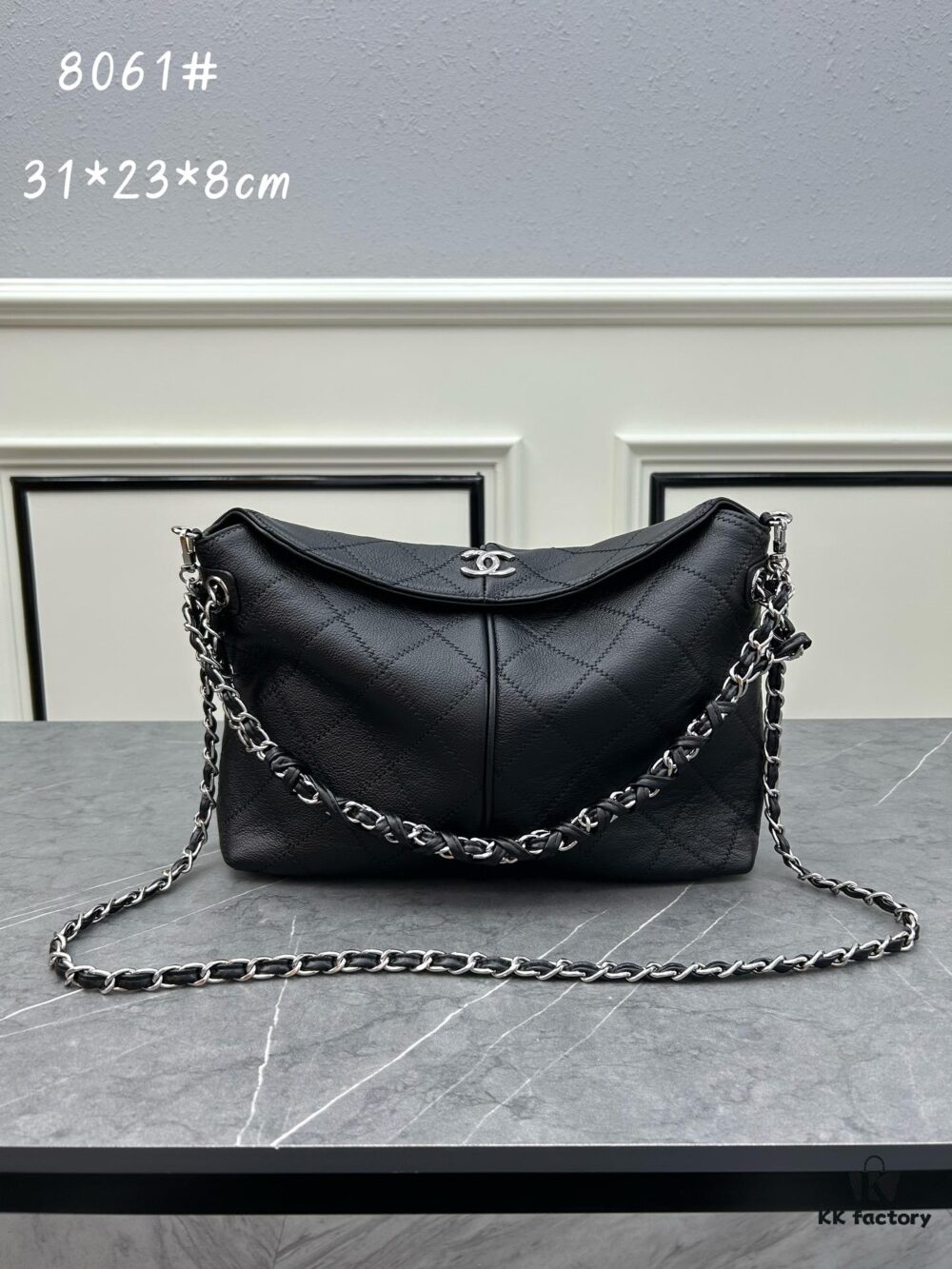 6930515ef09edb6de4c4ecc6 Chanel Vintage Black and Silver Shoulder Tote