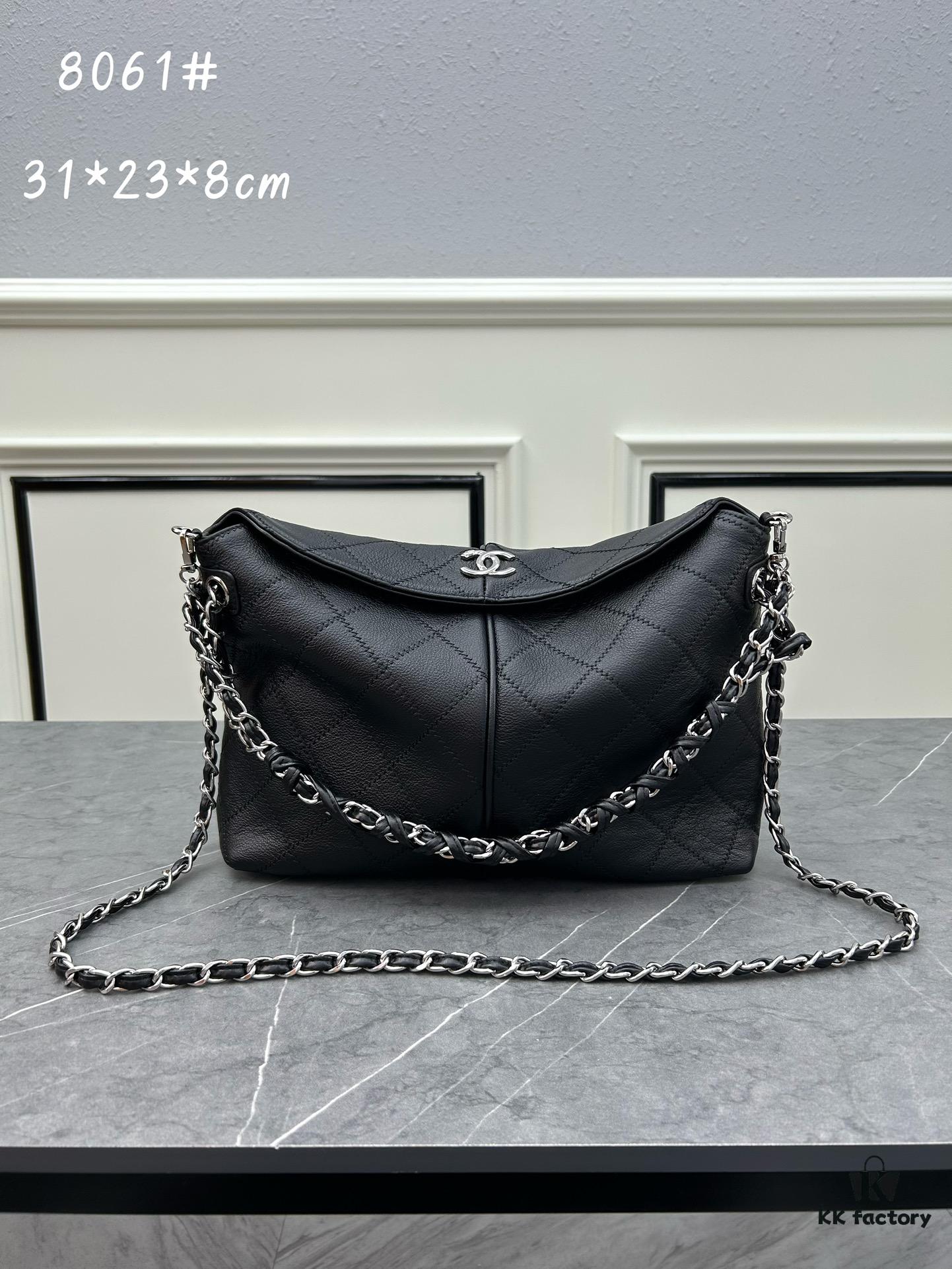 6930515ef09edb6de4c4ecc6 Chanel Vintage Black and Silver Shoulder Tote