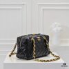 6930519ef09edb6de4c4ed0d Chanel 24B Thick Chain Pillow Bag, Top-Grade Cowhide, Elegant and Charming Black Shoulder Bag with CC Logo and Black-Gold Woven Chain