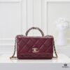 693051a5f09edb6de4c4ed14 Large Size 👑 Chanel 24B New Series WOC, Top-Grade Oil-Waxed Leather with Braided Handle