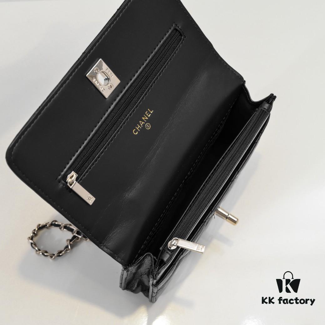 693051b4f09edb6de4c4ed22 Large Size 👑 Chanel 24B New Series WOC, Top-Grain Oil-Waxed Leather with Braided Chain Handle