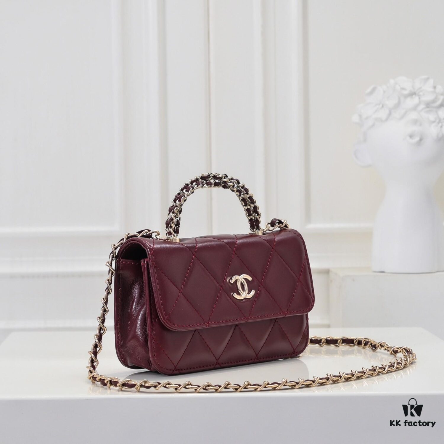 693051bbf09edb6de4c4ed2d Mini Chanel 24B New Collection WOC, Top-Grain Oil-Waxed Leather with Braided Chain Handle
