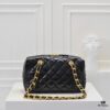 693051c0f09edb6de4c4ed33 Chanel 24B Thick Chain Pillow Bag, Top-Grade Cowhide, Elegant and Charming Black Shoulder Bag with CC Logo and Black-Gold Woven Chain