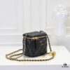 693051d7f09edb6de4c4ed55 Small Chanel 24A New Double C Enamel Buckle Cosmetic Pouch Genuine Imported Lamb Leather Stylish and Exquisite