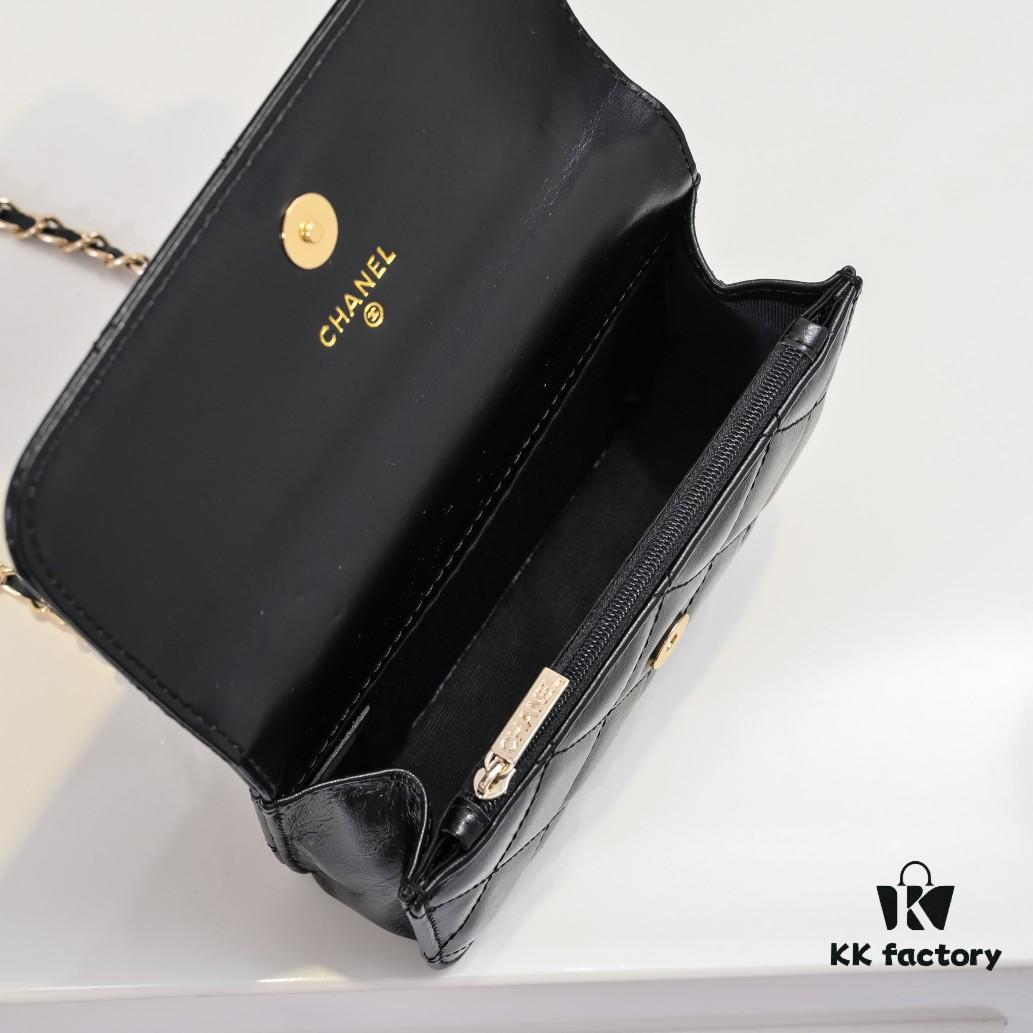 693051dff09edb6de4c4ed60 Mini Chanel 24B New Collection WOC, Top-Grain Oil-Waxed Leather with Braided Chain Handle