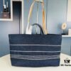 693051e6f09edb6de4c4ed6a Large New Arrival CHANEL Navy Striped Denim Beach Tote – The Perfect Companion for Vacation and Everyday Elegance