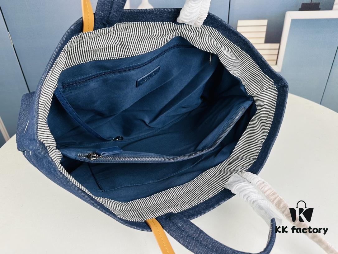 693051eaf09edb6de4c4ed6e Large New Arrival CHANEL Navy Striped Denim Beach Tote – The Perfect Companion for Vacation and Everyday Elegance