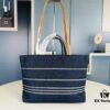693051eaf09edb6de4c4ed6f Small-sized New Arrival CHANEL Navy Blue Striped Denim Beach Tote
