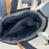 693051edf09edb6de4c4ed72 Small-sized New Arrival CHANEL Navy Blue Striped Denim Beach Tote